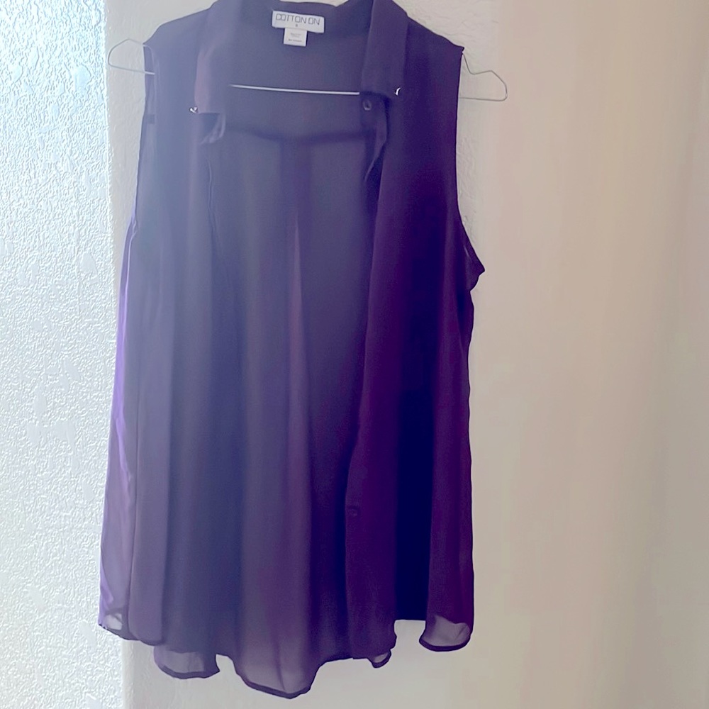 Sheer purple top size small